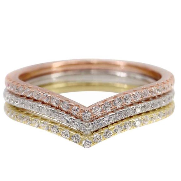 3 Tone V Shape Stackables - Picture 1 of 3